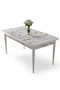 Hanah Home Mesa de Comedor Mármol Blanco y Blanco